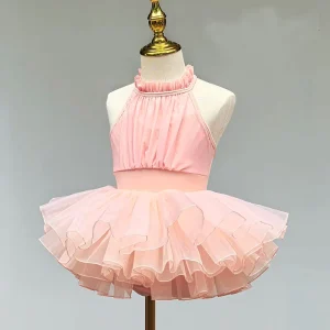 Girls Ballet Leotards Detachable Sparkly Tutu