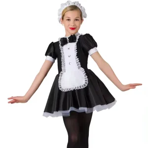Girls’ Ballet Maid Character Costume Polyester Rayon for Stage Performance and Halloween