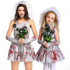 Girls’ Bloody Zombie Bride Costume Ages 4-16