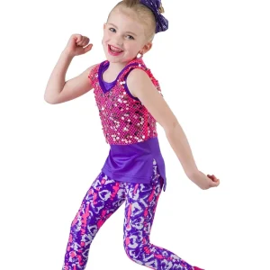 Girls Children Teens Hip Hop Dance Costume Sets Polyester Rayon for Show Stage Performance