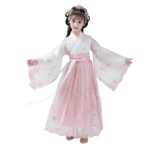 Girls Chinese Hanfu Dress Traditional Tang Suit Super Fairy Ru Qun Princess Costume Kids Ancient Chinese Style Ethnic Outfit