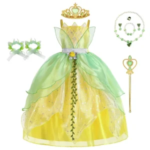 Girls Fairy Frog Princess Costume Dress, 100% Polyester with Digital Print