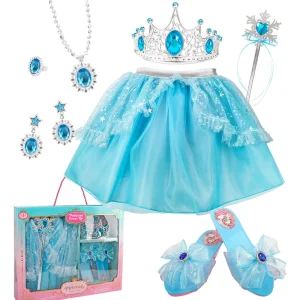 Girls Fairy Princess Costume Outfit with Tutu Dress-Up Skirt for Birthday Christmas and Halloween