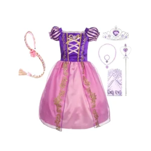 Girls’ Fairy Tale Princess Costume with Long Braid Accessories, HPC-2113