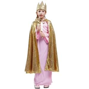 Girls’ Glitter Sequin Fairy Princess Cape Cloak Costume, Full Length, Custom Sizes