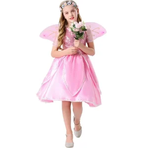 Girls Halloween Cosplay Costume Fairy Tale Elf Princess Dress