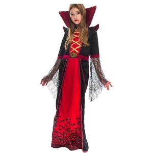 Girls Halloween Vampire Costume Dress for Roleplay and Cosplay