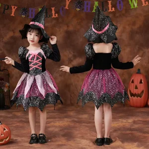 Girls Halloween Witch Costume for Carnival and Stage Performance