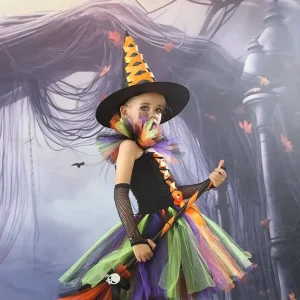Girls Halloween Witch Dress Costume