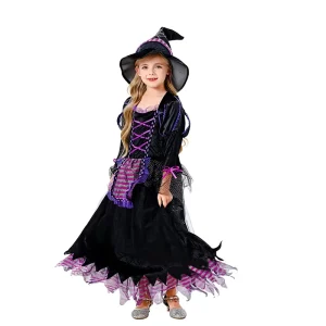 Girls Halloween Witch Tulle Skirt Costume Spandex Material for Parties and Stage