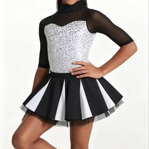 Girls Jazz Dance Performance Costume Dress Dancewear for Lyrical Dance Competition Class Dance Stage Performance