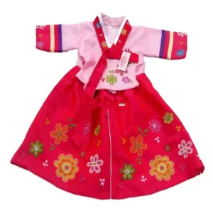 Girls’ Korean Embroidery Hanbok Dress Costume