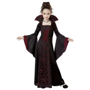 Girls’ Medieval Witch Costume Dress with Flared Sleeves