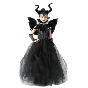 Girls Mesh Witch Demon Tutu Costume Dresses