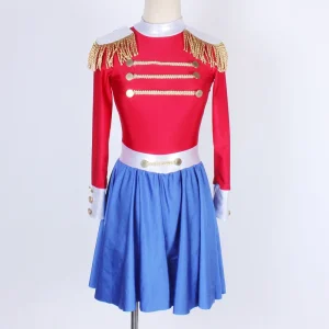 Girls’ Navy Performance Uniform Royal Blue Performance Dress Halloween Party Dance Wear