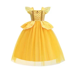 Girls Princess Costume Dress Soft Cotton for Halloween and Cosplay