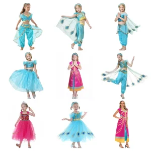Girls Princess Costume Dress for Stage Performance and Halloween Role Play