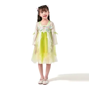 Girls’ Princess Hanfu Cosplay Dance Costume Set Polyester Party Performance Dress