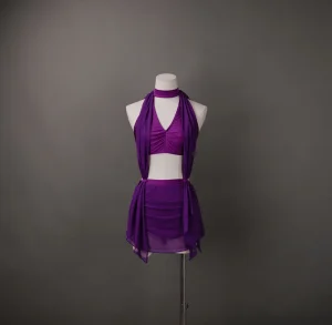 Girls’ Purple Dance Costume Girl’s Dance Sets for Stage Performance Wear