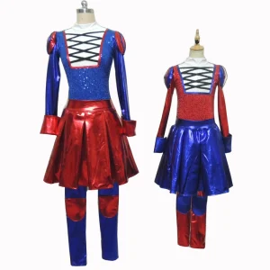 Girls Sequin Dance Costumes Adult Stage Halloween Clown Dance Costumes Child Long Sleeve Sequin Costumes