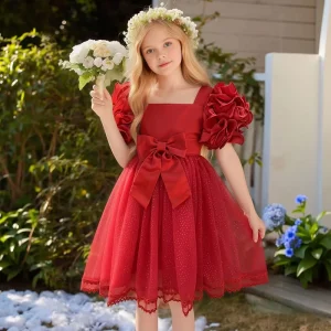 Girls Short Floral Princess Gown for Birthday Pageant Prom Graduation Party and Concert