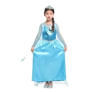 Girls Snow Queen Princess Cosplay Dress Halloween Carnival Party Costume