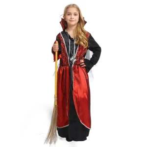 Girls Spider Girl Halloween Cosplay Dress with Necklace