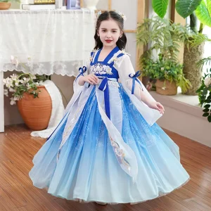 Girls’ and Adult Hanfu Ancient Dress Spring and Summer Short-Sleeve Style