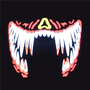 Glowing LED Half Face Sound Activated Halloween Party Cosplay Mask for DJ Rave Dance Festivals