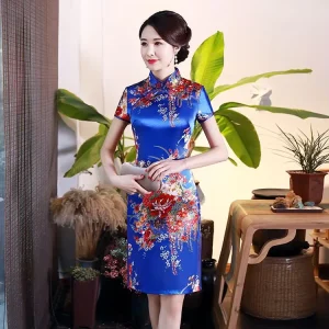 Good Price Short Sleeve Performance Costume Dress Women Chinese New Year Traditional Qipao Cheongsam