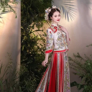 Good Selling Xiuhe Clothing High End New Chinese Style Toasting Costume Bride’s Wedding Engagement Formal Attire