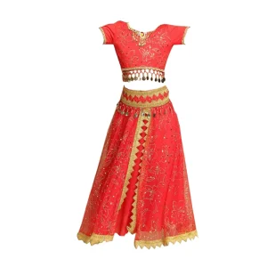 Gorgeous Indian Bollywood Princess Belly Dancing Performance Costume for Girls’ Birthday Festival Party Children Polyester
