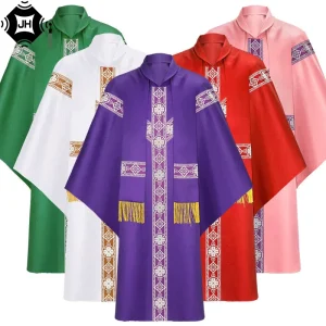Gothic Chasuble Church Pastor Priest Monk Robe Gown Cape, 5 Colors