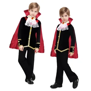 Gothic Dracula Vampire Costume for Kids with Cloak
