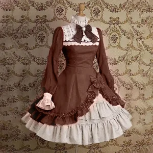 Gothic Lolita Maid Waitress Cosplay Costume Lace Lingerie