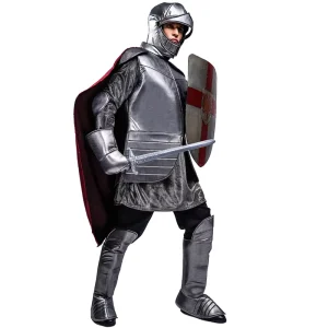 Gray Roman Warrior Outfit Halloween Party Adult Cosplay Handsome Roman Knight Costume for Men