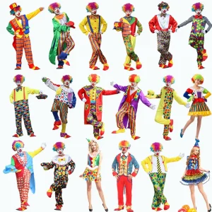 Halloween Adult Clown Costume Colorful Party Clown Suit