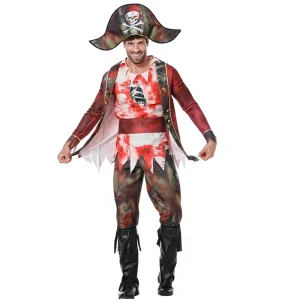 Halloween Adult Male Zombie Captain Costume Set