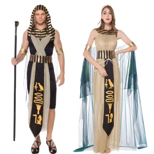 Halloween Adult Role playing Costume Carnival Egyptian Pharaoh King Cleopatra Cosplay Costume Party Couple Suit