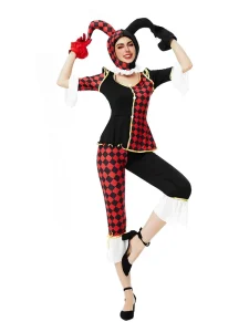 Halloween Adult Sexy Circus Clown Cosplay Costume Dark Carnival Performance Outfit