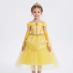 Halloween Beauty and the Beast Belle Princess Dress Costume for Girls