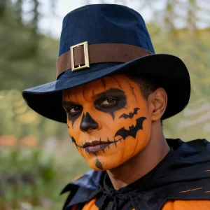 Halloween Black Felt Western Cowboy Hat Corn Wizard Top Hat Party Costume Accessory for Masquerade Carnival Fairy Tale Funny Hat