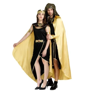 Halloween Carnival Party Adult Men’s Ancient Egyptian Pharaoh Cosplay Costume with Cloak