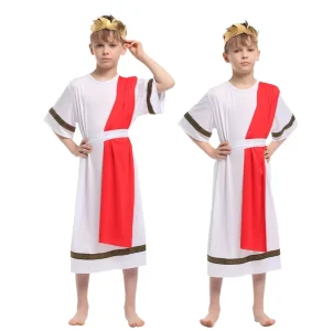 Halloween Carnival Party Cosplay Costume Children’s Boys Roman Greek God Goddess Jumpsuit Outfit Polyester
