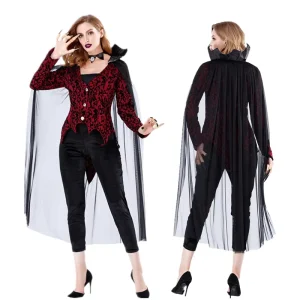 Halloween Carnival Vampire Queen Dress for Women Bloodsucker Cosplay Costume