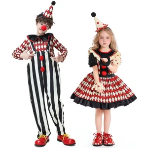 Halloween Children’s Clown Costumes Circus Cosplay Costumes for Boys and Girls Stage Performance Costumes