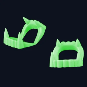 Halloween Children’s Costume Set with Luminous Denture Cover, Flashing Zombie Vampire Devil Long Nails