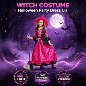 Halloween Children’s Girls Witch Costume TV & Movie Performance Costume Polyester Material