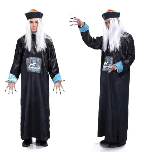 Halloween China Style Horrored Death Cosplay Ghost Zombie Costume Set for Adults