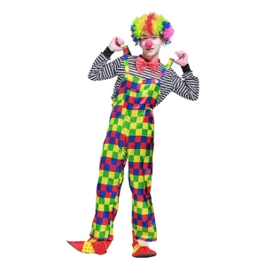 Halloween Clown Costume Suit Party Carnival Circus Cosplay Funny Joker Stage for Adult Polyester TV Movie